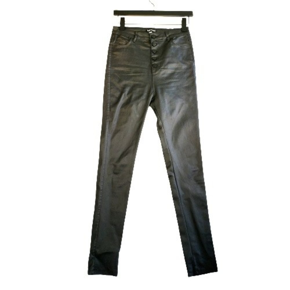 Apperloth AA Pants Faux Leather Pants Size Small Skinny High Rise Button Front